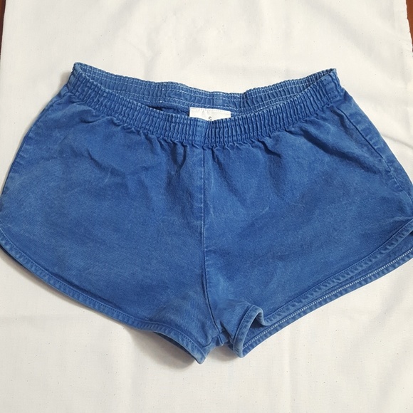 denim elastic shorts